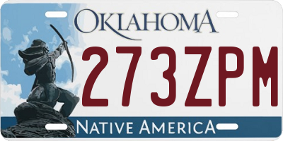 OK license plate 273ZPM