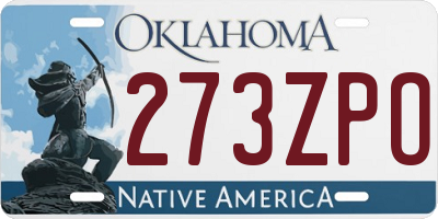 OK license plate 273ZPO