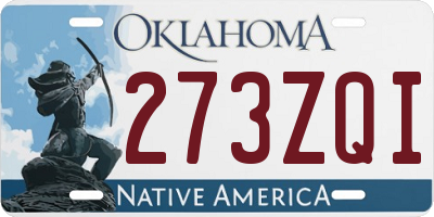 OK license plate 273ZQI