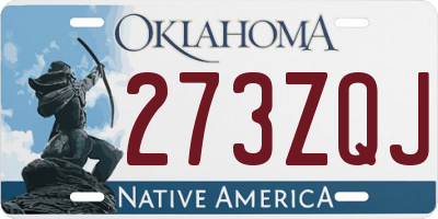 OK license plate 273ZQJ