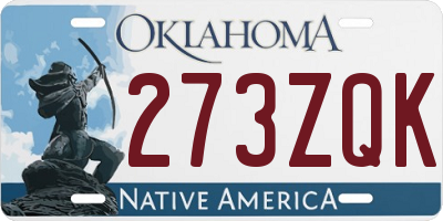 OK license plate 273ZQK