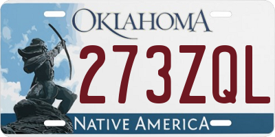 OK license plate 273ZQL