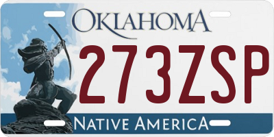 OK license plate 273ZSP