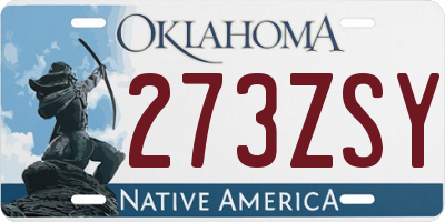 OK license plate 273ZSY