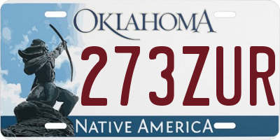 OK license plate 273ZUR