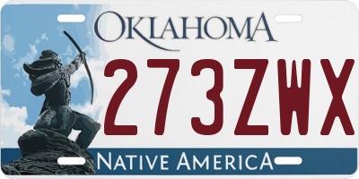 OK license plate 273ZWX