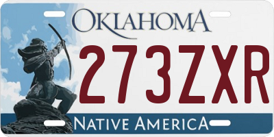 OK license plate 273ZXR