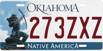 OK license plate 273ZXZ