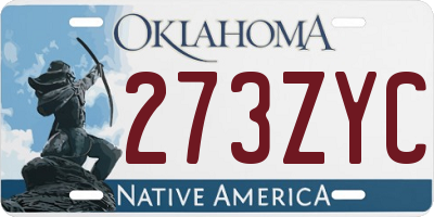 OK license plate 273ZYC