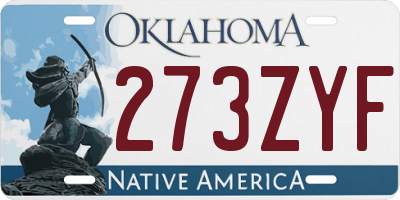 OK license plate 273ZYF