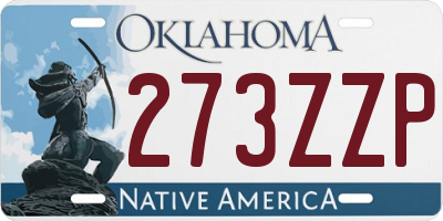 OK license plate 273ZZP