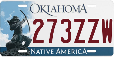 OK license plate 273ZZW