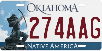 OK license plate 274AAG