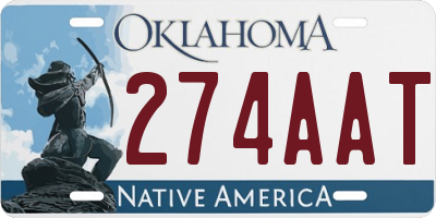OK license plate 274AAT