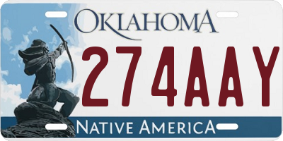 OK license plate 274AAY