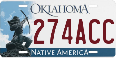 OK license plate 274ACC