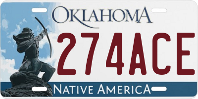 OK license plate 274ACE