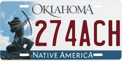 OK license plate 274ACH