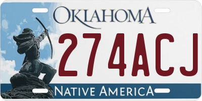 OK license plate 274ACJ