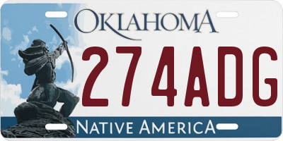 OK license plate 274ADG