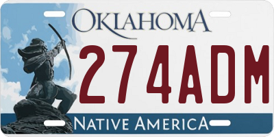 OK license plate 274ADM