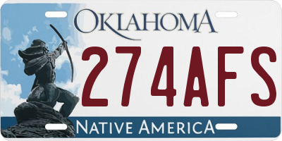 OK license plate 274AFS