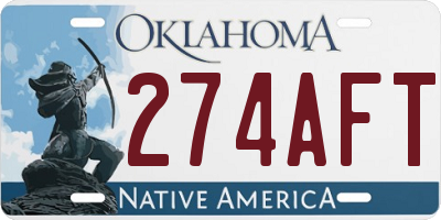 OK license plate 274AFT