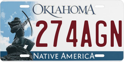 OK license plate 274AGN