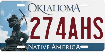 OK license plate 274AHS