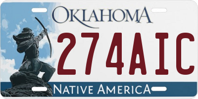 OK license plate 274AIC