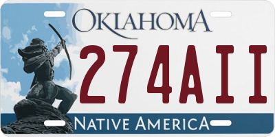OK license plate 274AII
