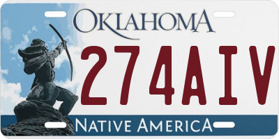 OK license plate 274AIV