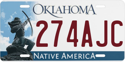 OK license plate 274AJC