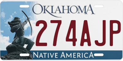 OK license plate 274AJP