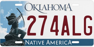 OK license plate 274ALG