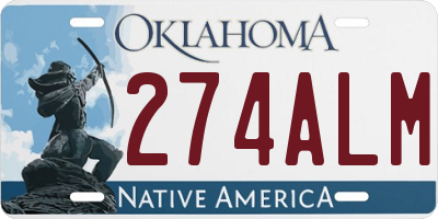 OK license plate 274ALM