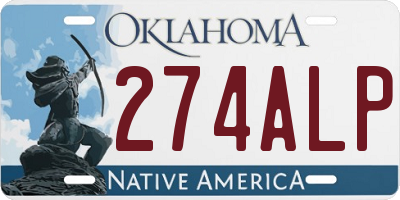 OK license plate 274ALP