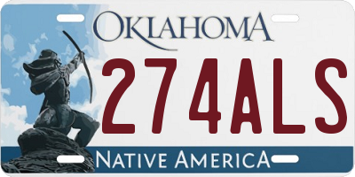 OK license plate 274ALS