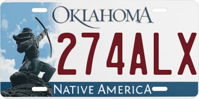 OK license plate 274ALX