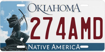 OK license plate 274AMD