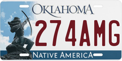 OK license plate 274AMG