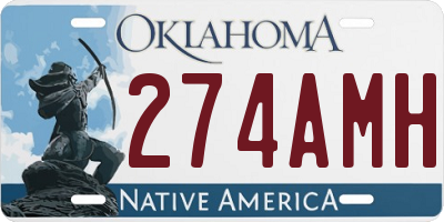 OK license plate 274AMH