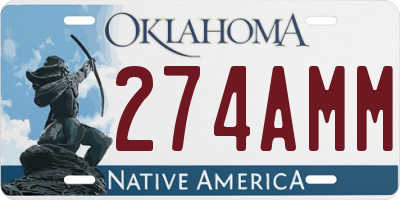 OK license plate 274AMM