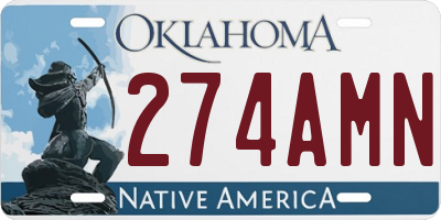 OK license plate 274AMN