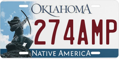 OK license plate 274AMP