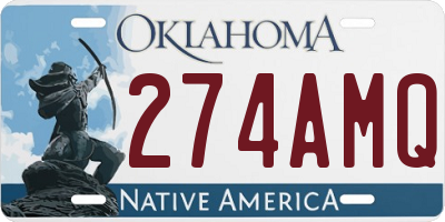 OK license plate 274AMQ