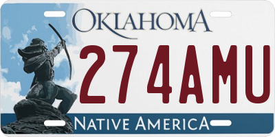 OK license plate 274AMU