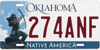 OK license plate 274ANF