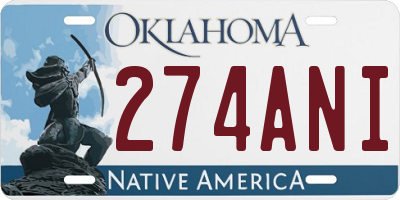 OK license plate 274ANI
