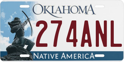 OK license plate 274ANL